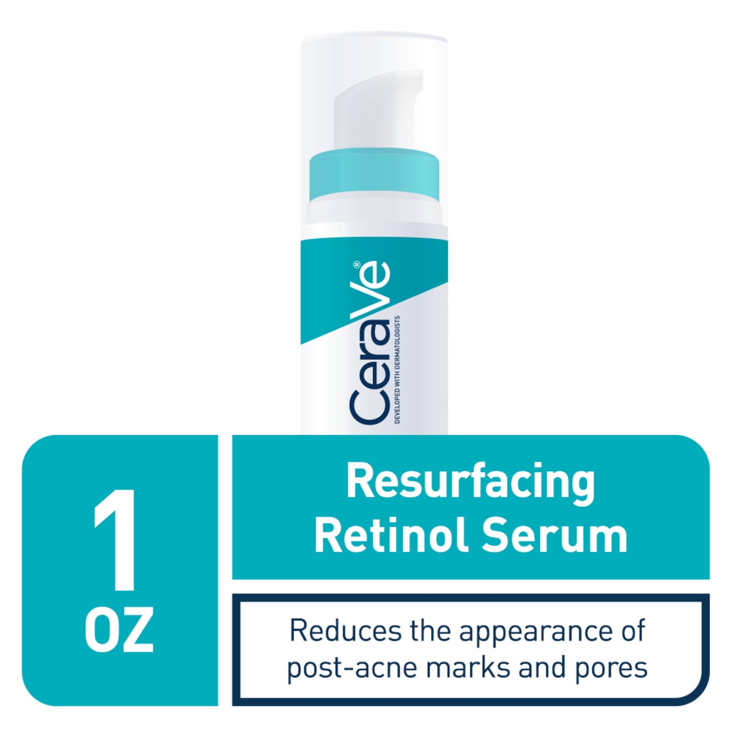 CeraVe Acne Resurfacing Retinol Face Serum with Retinol and Niacinamide for Acne Prone Skin, 1 fl oz