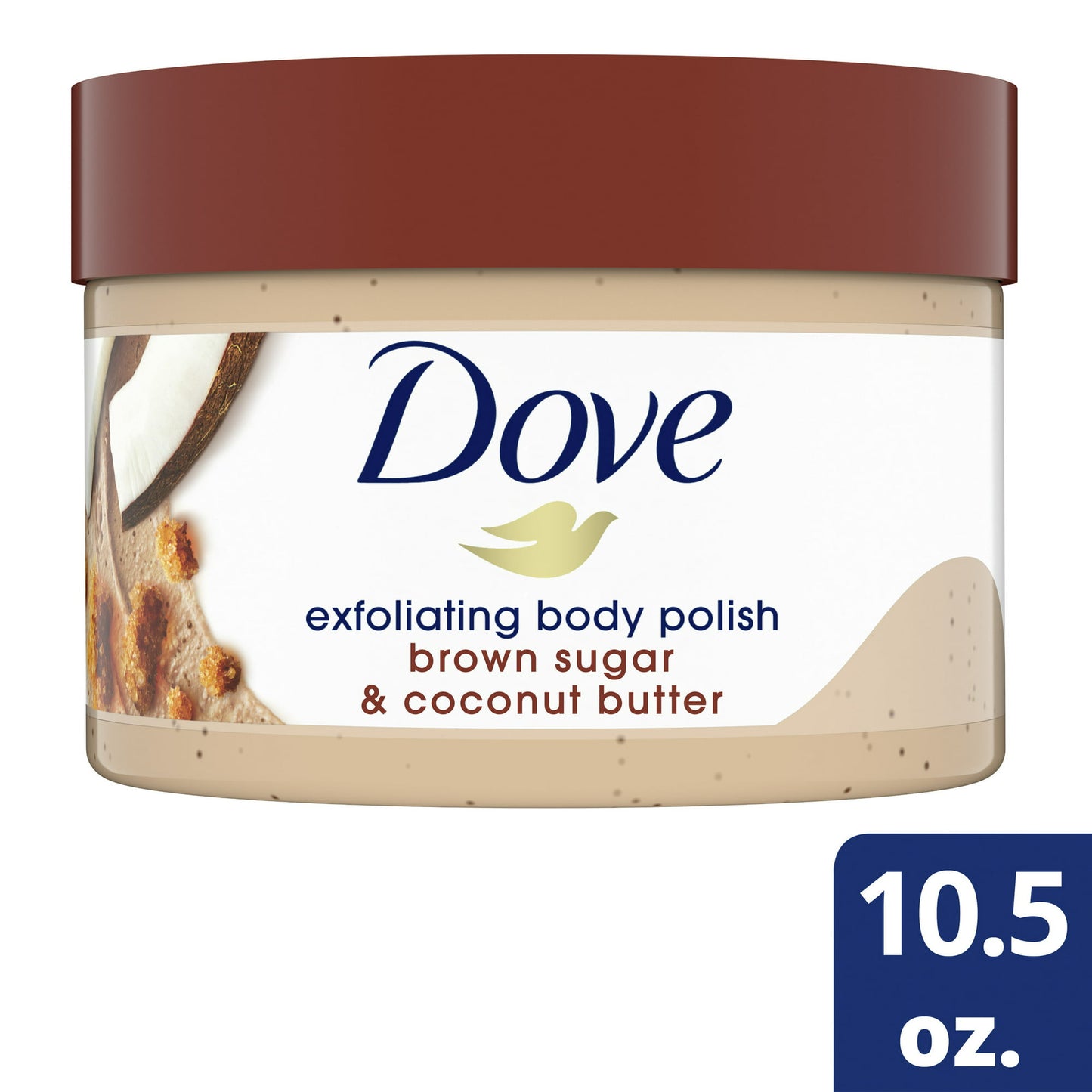 Dove Exfoliating Body Polish Scrub Brown Sugar and Coconut Butter, 10.5 oz