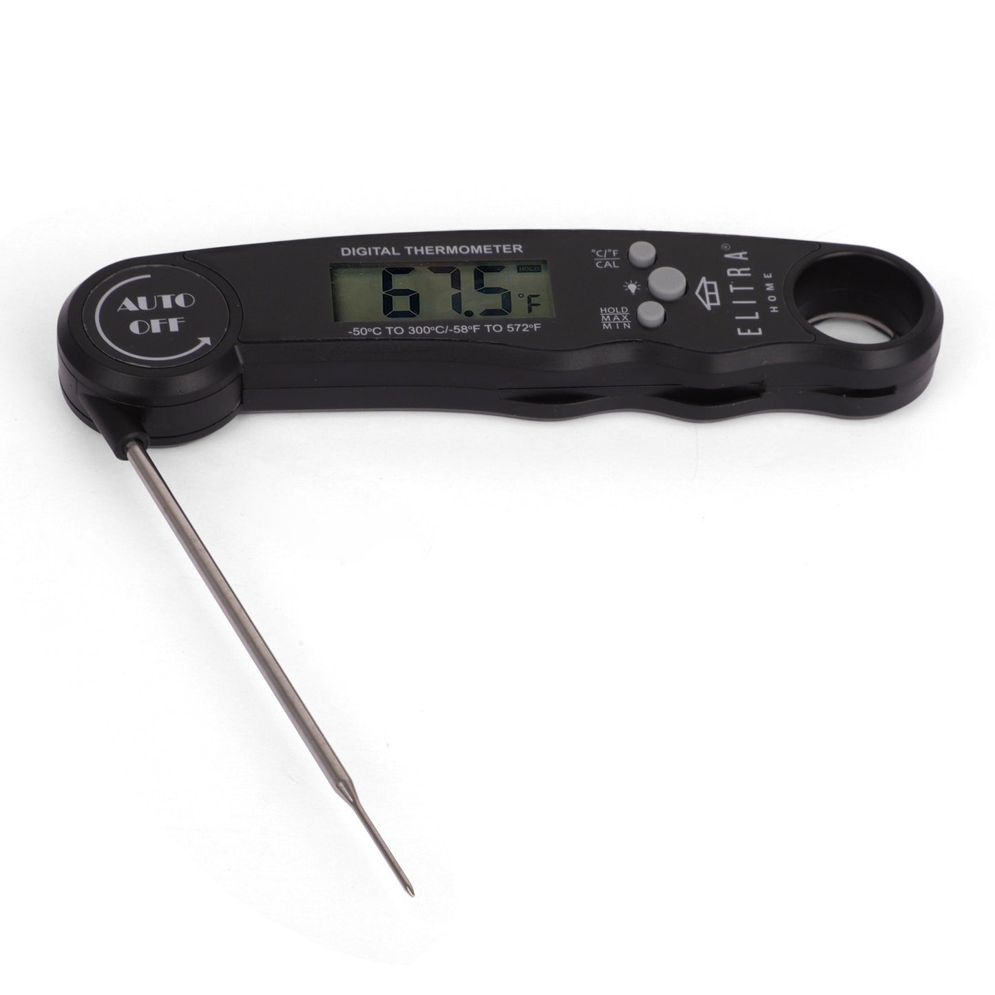 Elitra Home Instant Digital Meat Thermometer, Ultra Fast Precise Waterproof Food Thermometer, Black