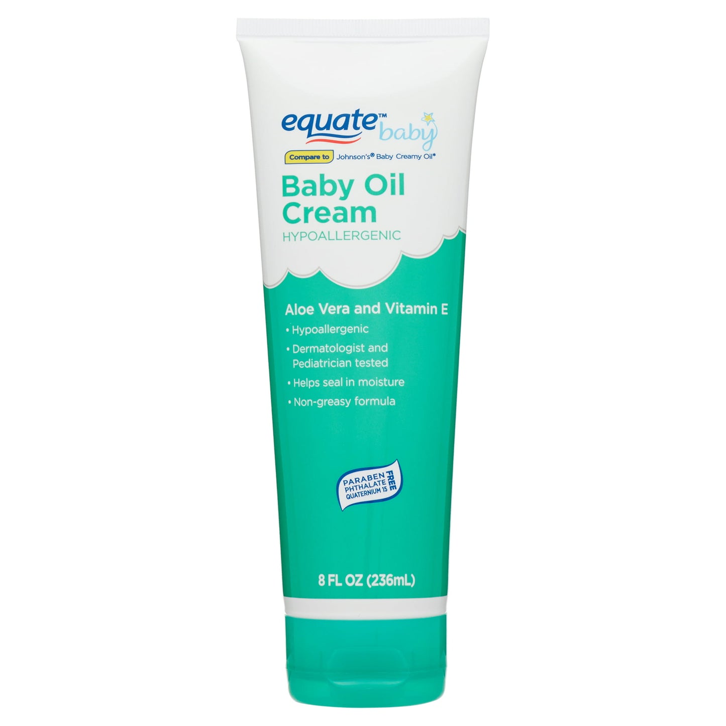 Equate Baby Hypoallergenic Baby Oil Cream, 8 fl oz