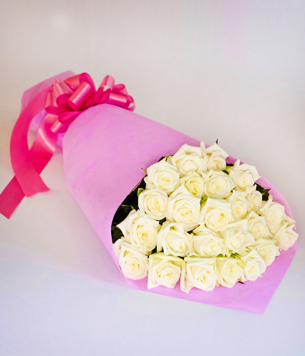 Gloria Premium - Two Dozen Long Stem White Roses