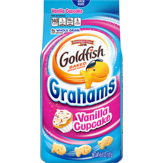 Goldfish Grahams Vanilla Cupcake Crackers, Snack Crackers, 6.6 oz bag