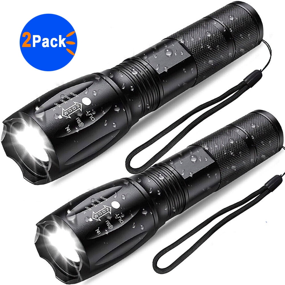 HKEEY Flashlights, LED Tactical Flashlight , 5 modes, Waterproof Focus Zoomable Camping Lanterns(2 Pack)