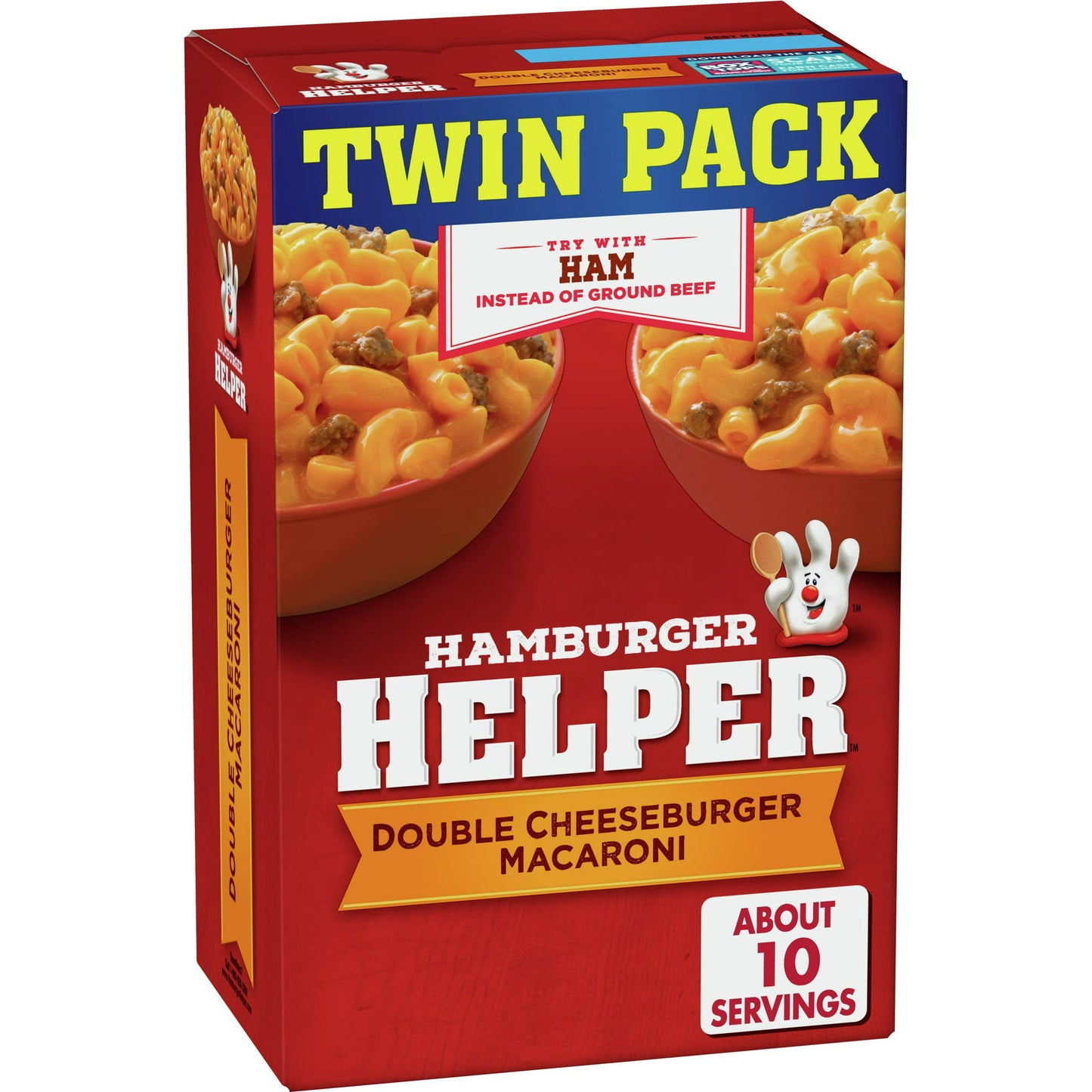 Hamburger Helper Double Cheeseburger Macaroni, 13.6 oz., Twin
