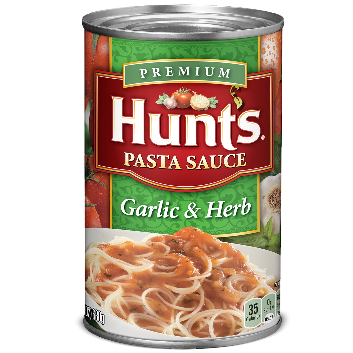 Hunt's Garlic & Herb Pasta Sauce, 100% Natural Tomato Sauce, 24 Oz Can