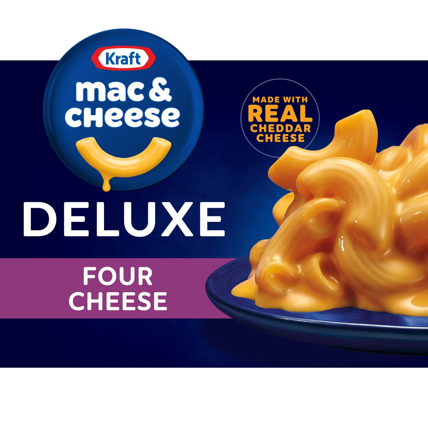 Kraft Deluxe Four Cheese Mac N Cheese Macaroni and Cheese Dinner, 14 oz Box