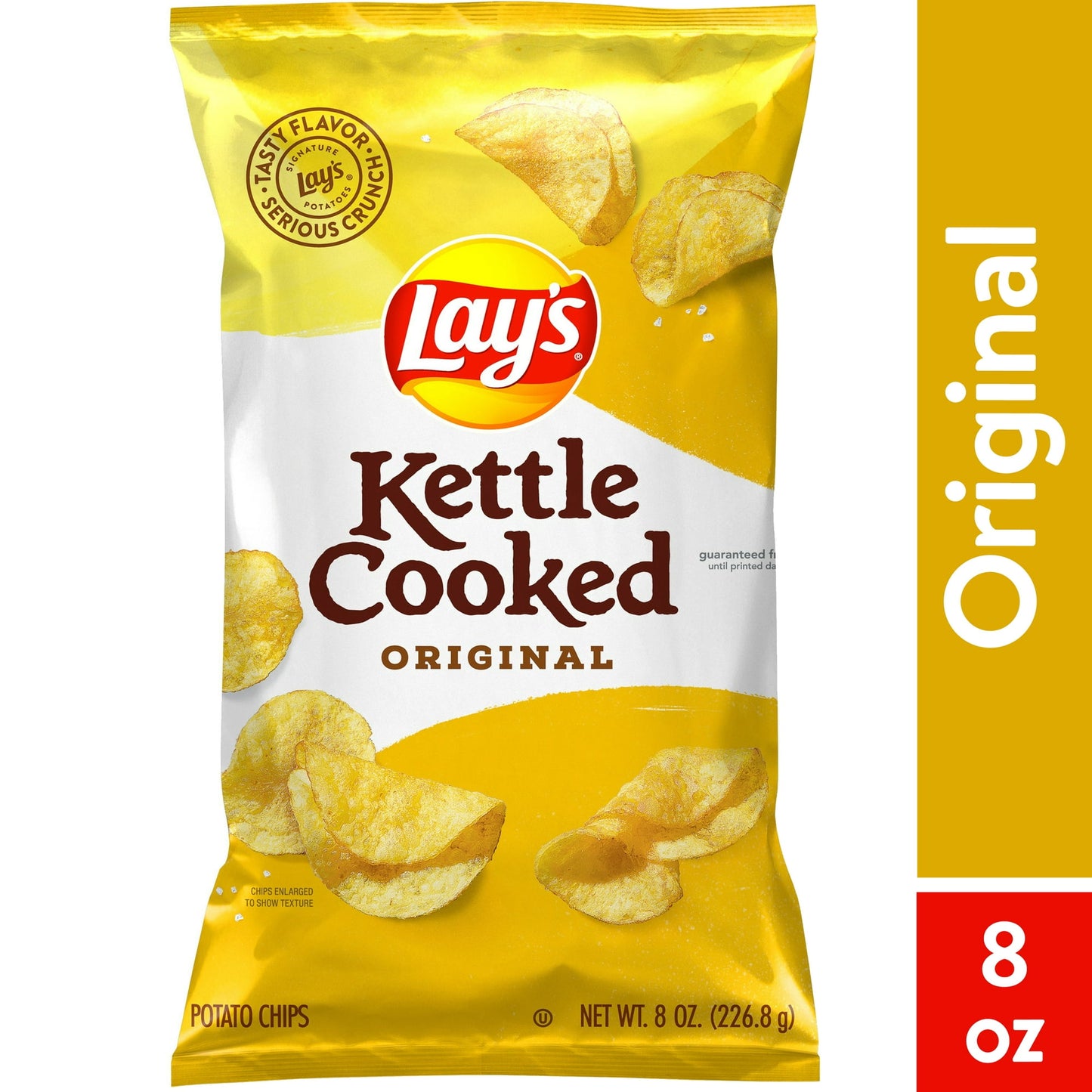 Lay's Kettle Cooked Original Potato Snack Chips, 8 oz Bag