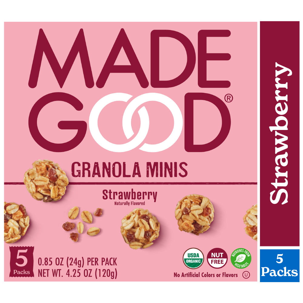 MadeGood Strawberry Granola Minis, 0.85 oz, 5 Count