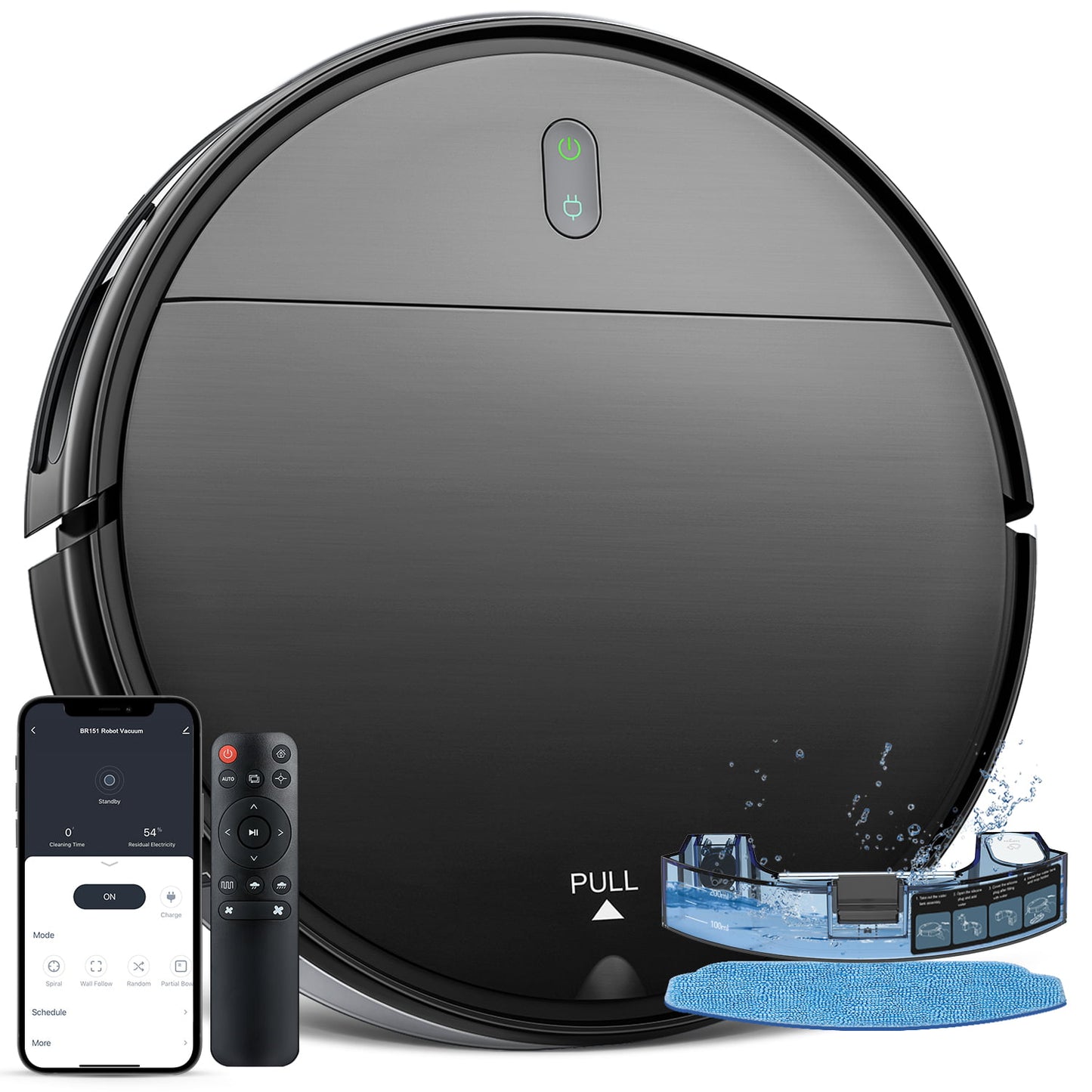 ONSON Robot Vacuum Cleaner, 2 in 1 Robot Vacuum and Mop Combo, With WIFI Connection For Pet Hair, Hard Floor