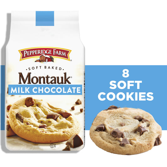 Pepperidge Farm Montauk Soft Baked Milk Chocolate Chunk Cookies, 8.6 oz Bag (8 Cookies)