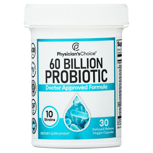 Physician’s Choice 60 Billion Probiotic for Women and Men, 30 Count, Digestive and Gut Health