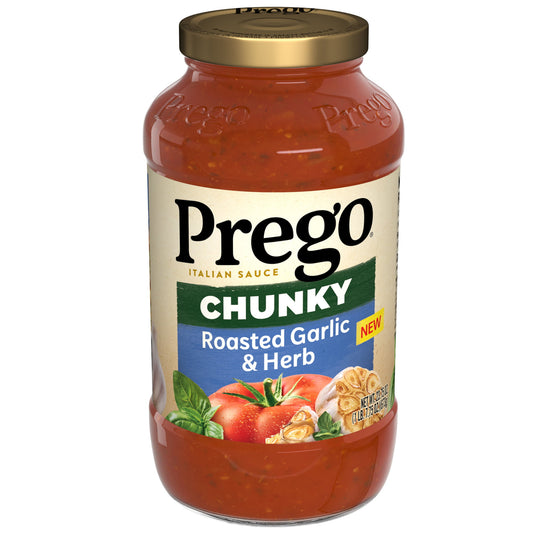 Prego Chunky Roasted Garlic and Herb Spaghetti Sauce, 23.75 oz Jar