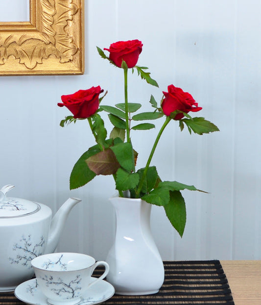 Red Passion - Three Long Stem Red Roses