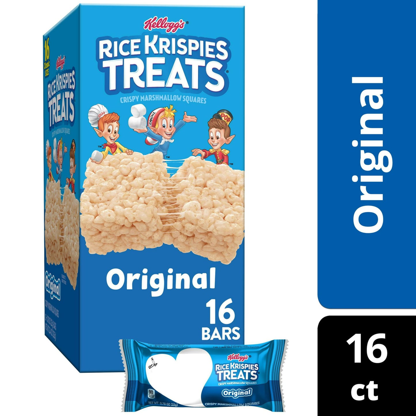 Rice Krispies Treats Original Chewy Crispy Marshmallow Squares, 12.4 oz, 16 Count