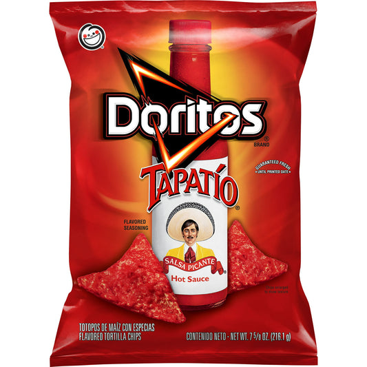 Sabritas Doritos Tapatio Salsa Picante Hot Sauce Tortilla Chips, 7.63 Oz.