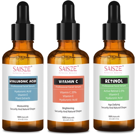 Saisze Anti Aging Serum Kit Face Serum Facial Serum, Retinol Serum and Vitamin C Serum and Hyaluronic Acid Serum, for Firming, Hydrating for Face Day and Night, Facial Serum Gift Setf