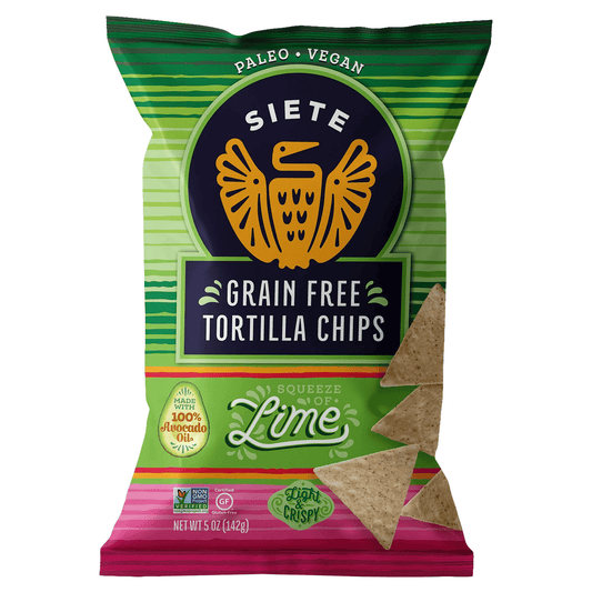 Siete Family Foods Tortilla Chip, Lime, 5 oz Bag