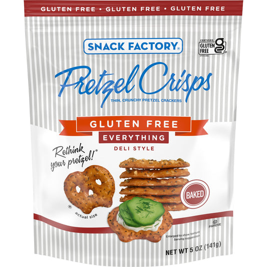 Snack Factory Pretzel Crisps, Gluten Free Everything Flavor, 5 oz