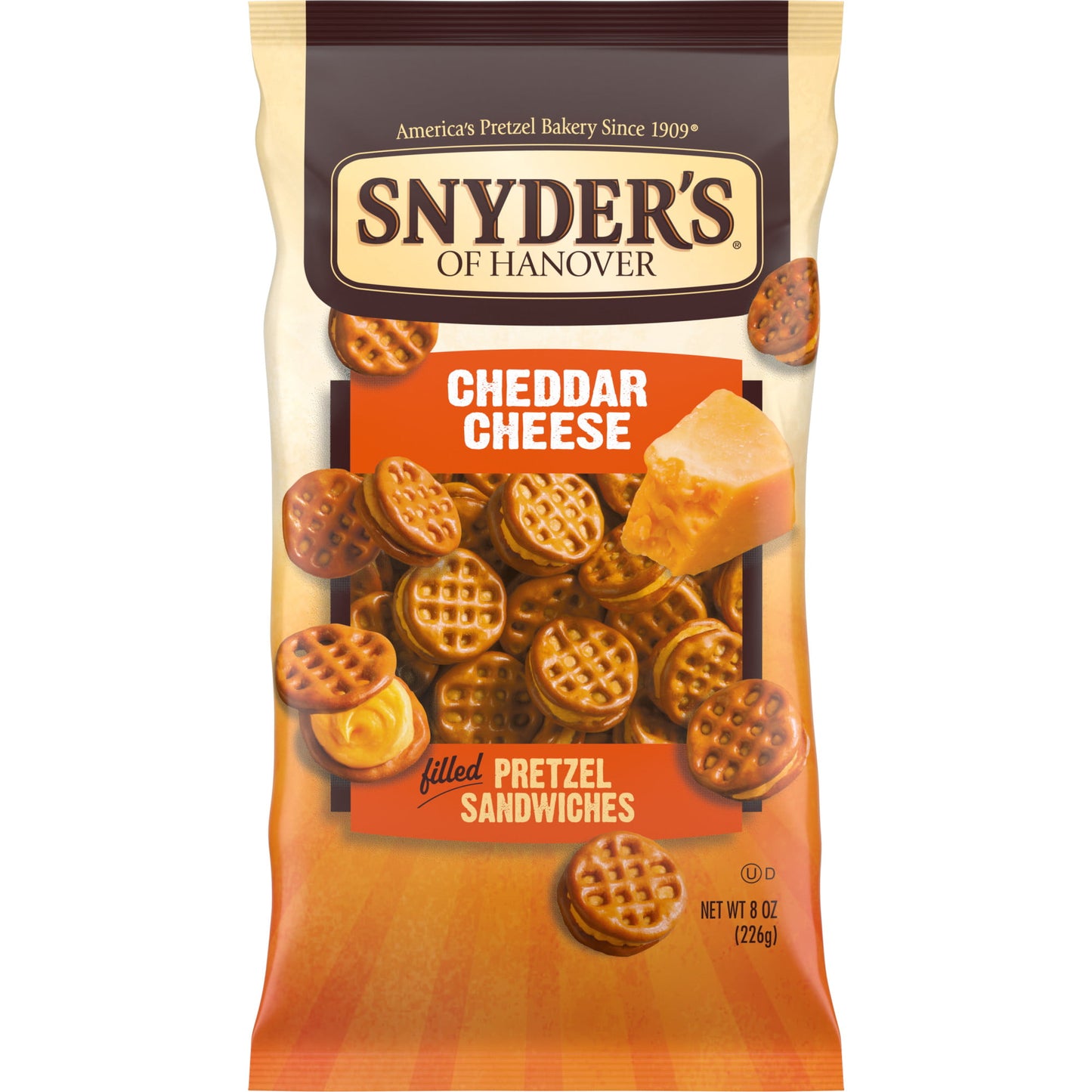 Snyder's of Hanover Pretzel Sandwiches, Cheddar Cheese, 8 oz