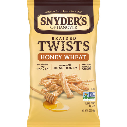 Snyder's of Hanover Pretzels, Braided Pretzel Twists Honey Wheat, 12 oz