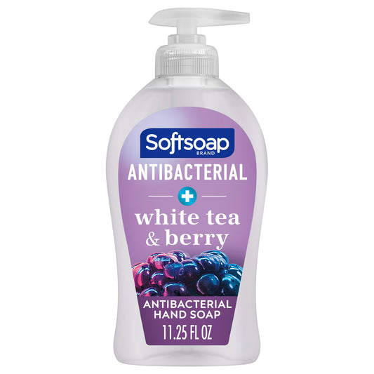 Softsoap Antibacterial Liquid Hand Soap Pump, White Tea and Berry, 11.25 oz
