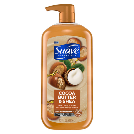 Suave Essentials Gentle Body Wash, Cocoa Butter and Shea, All Skin Types 30 oz