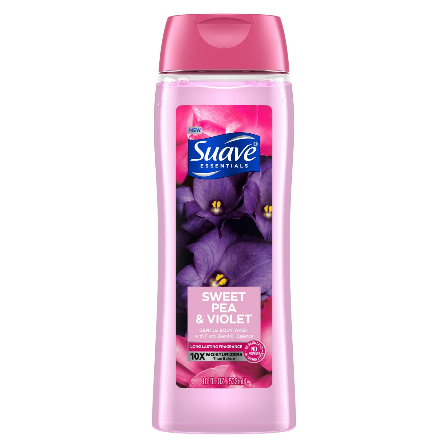 Suave Essentials Gentle Body Wash, Sweet Pea and Violet, 18 oz (4.7)