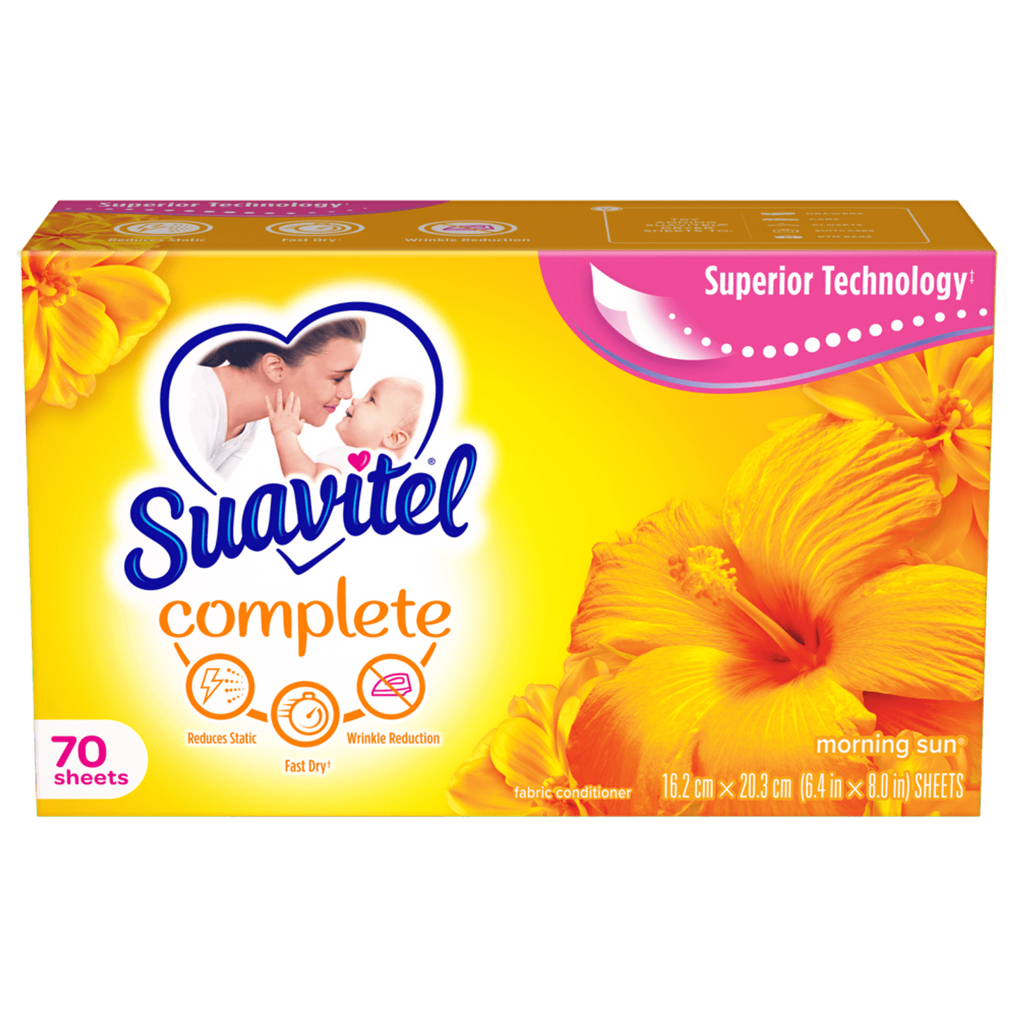 Suavitel Complete Dryer Sheets, Morning Sun 70 Count