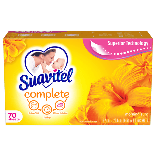 Suavitel Complete Dryer Sheets, Morning Sun 70 Count