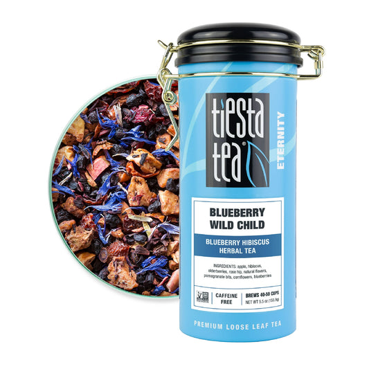 Tiesta Tea - Blueberry Wild Child, Eternity Loose Leaf Fruit Tea, Caffeine Free, GMO-Free, 5.5oz Canister