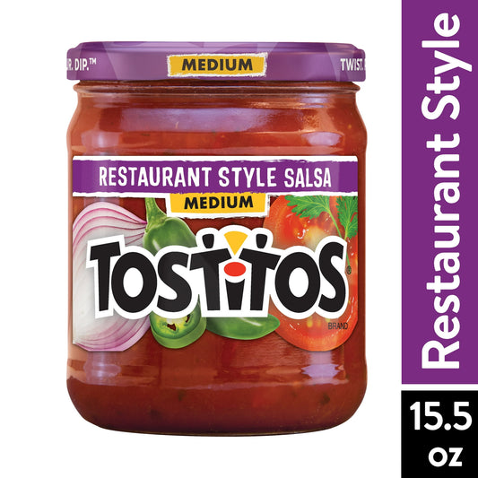 Tostitos Salsa, Medium Restaurant Style Salsa, 15.5 oz Jar