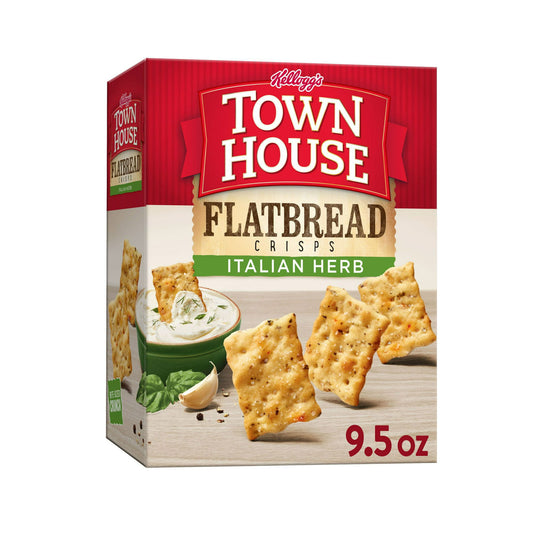 Town House Flatbread Crisps Italian Herb Oven Baked Crackers, 9.5 oz