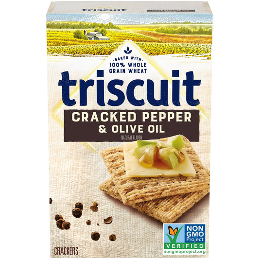 Triscuit Cracked Pepper and Olive Oil Whole Grain Wheat Crackers, 8.5 oz