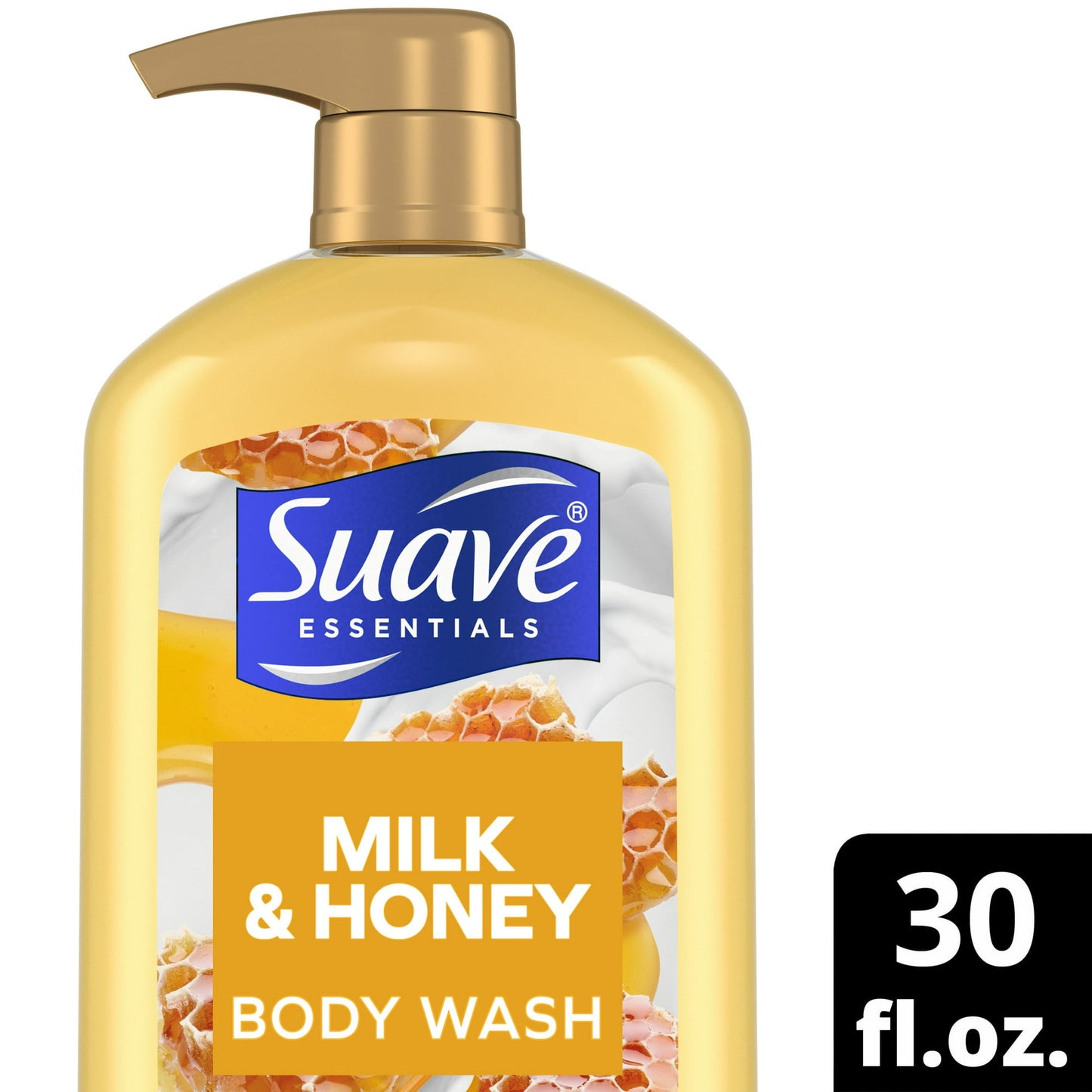 Suave Essentials Gentle Body Wash, Milk and Honey, 30 oz