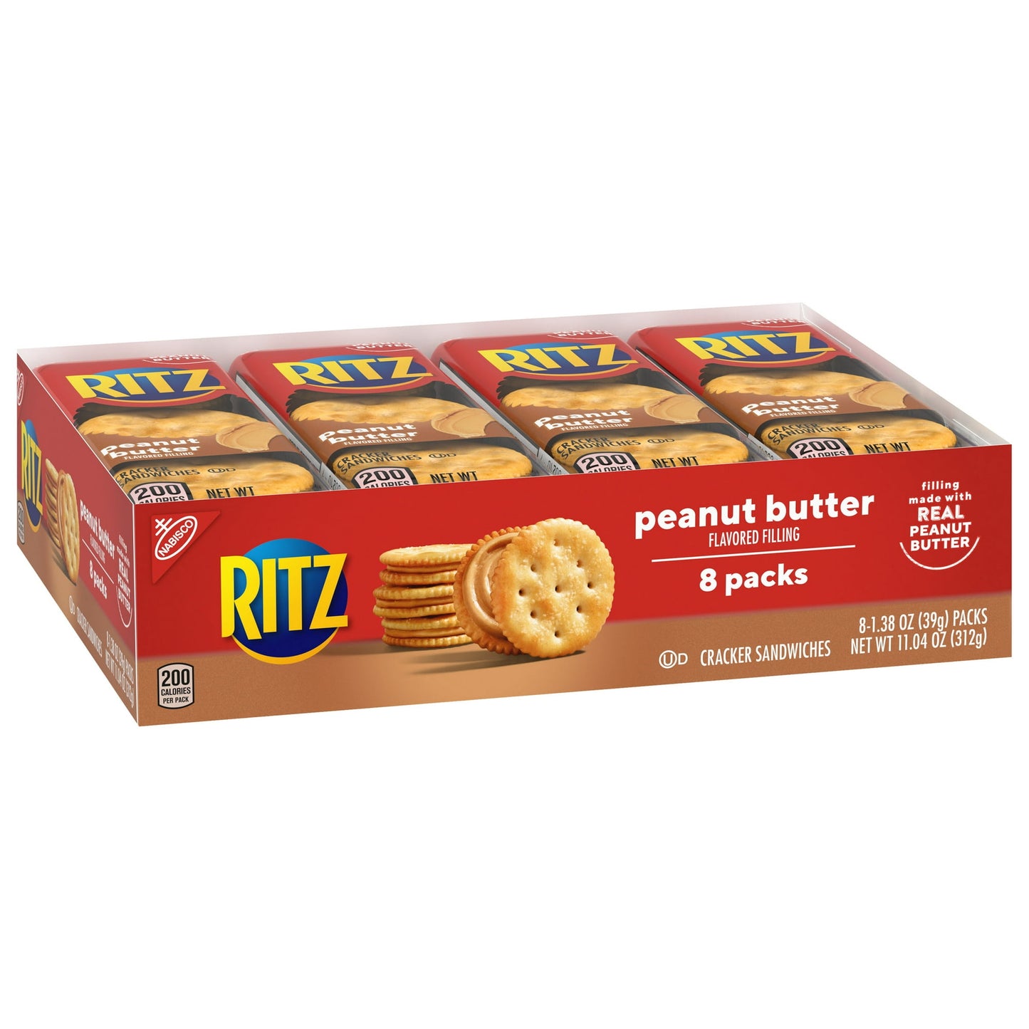 RITZ Peanut Butter Sandwich Crackers, 8 - 1.38 oz Packs