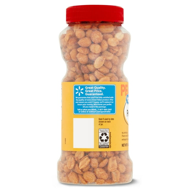 Great Value Honey Roasted Peanuts, 16 oz, Jar