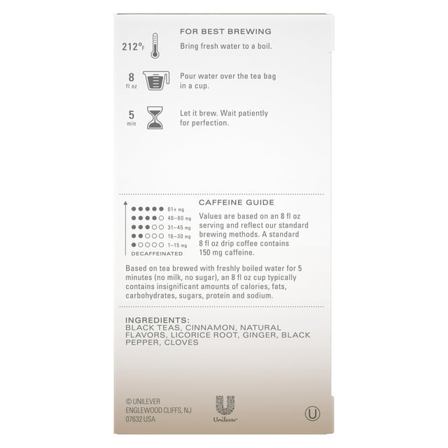 TAZO Black Tea, Vanilla Caramel Chai, Caffeinated, Tea Bags 20 Ct