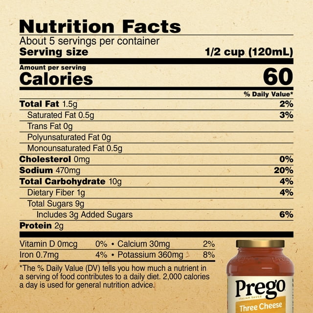 Prego Prego Three Cheese Spaghetti Sauce, 24 oz Jar