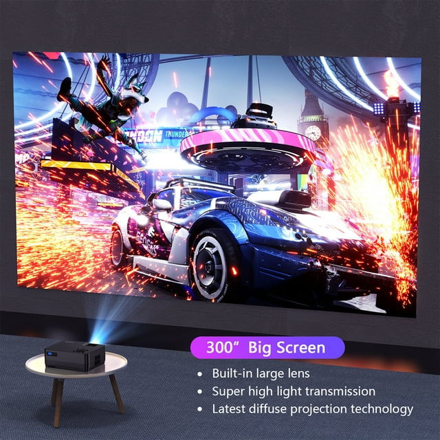 ROCONIA 5G WiFi Bluetooth Native 1080P Projector, 13000LM Full HD Movie Projector, LCD Technology 300-inch Display Support 4k Home Theater,(Projector Screen Included)