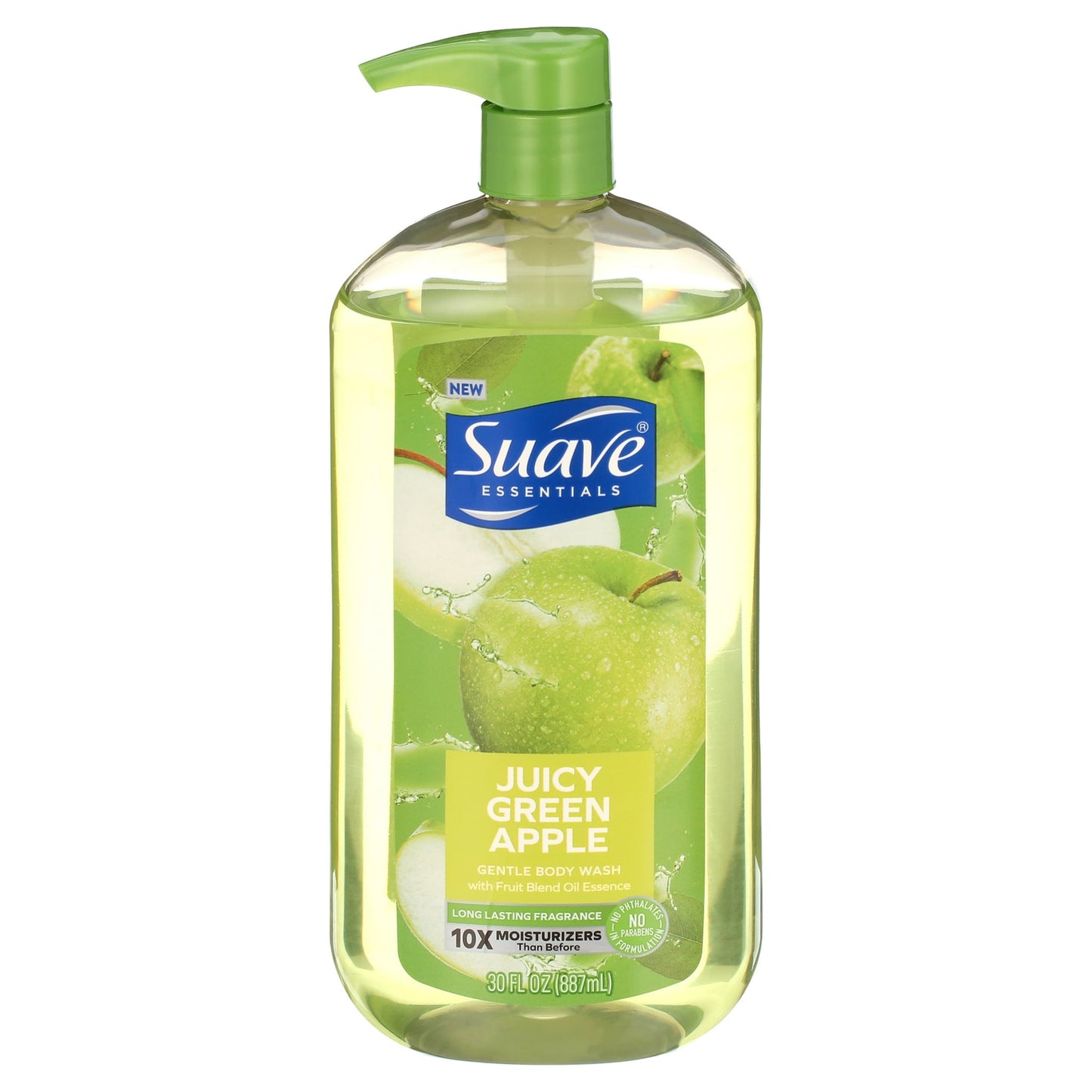 Suave Essentials Gentle Body Wash, Juicy Green Apple, 30 oz