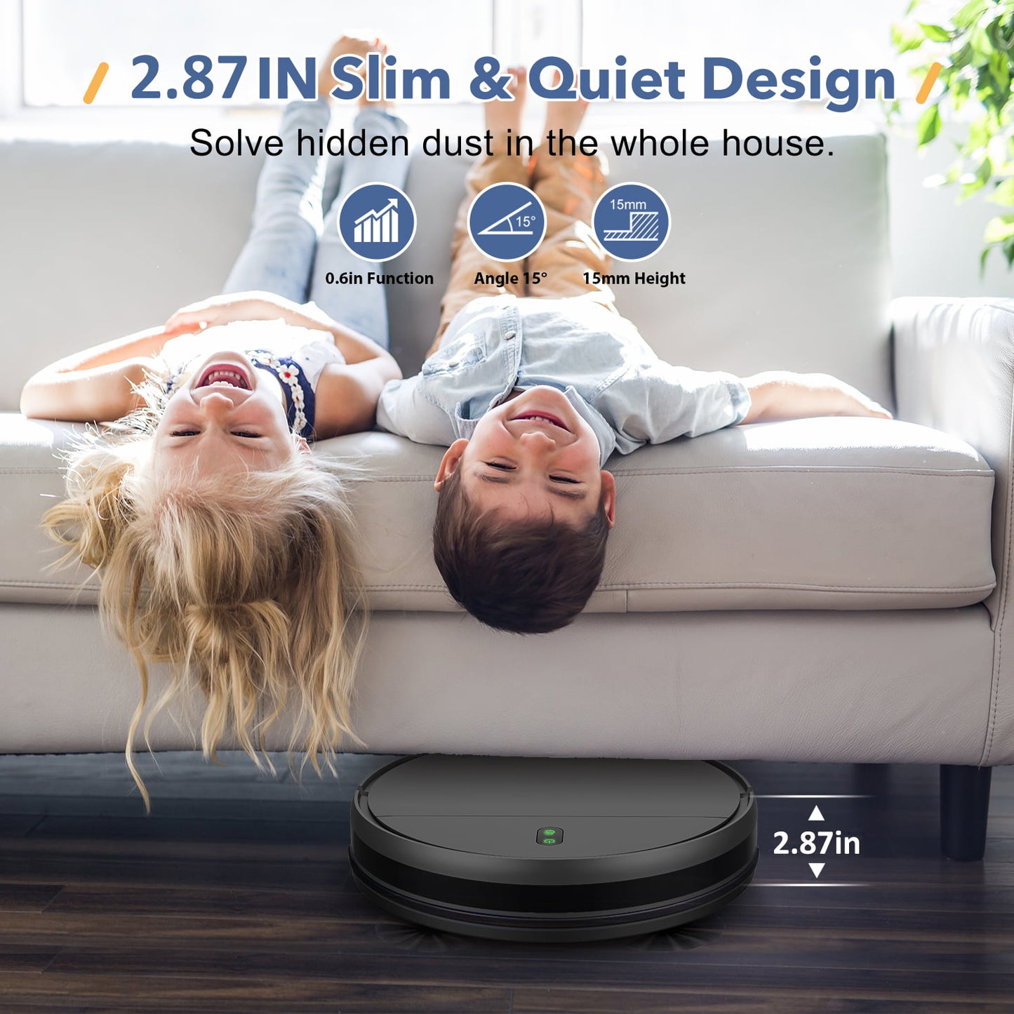 ONSON Robot Vacuum Cleaner, 2 in 1 Robot Vacuum and Mop Combo, With WIFI Connection For Pet Hair, Hard Floor