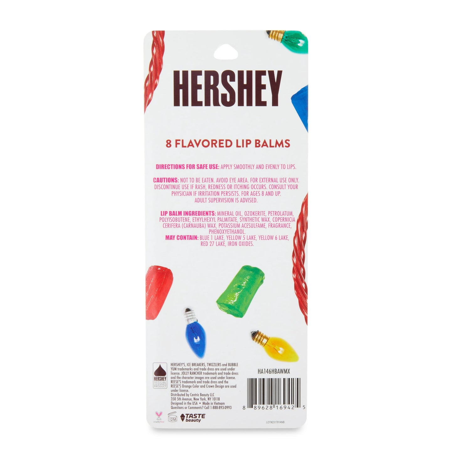 Hershey Flavored Lip Balm, 8 Count