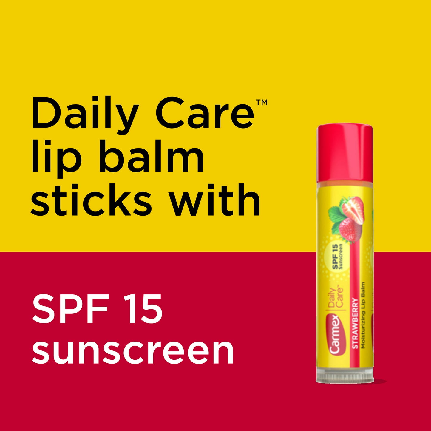 Carmex Daily Care Moisturizing Lip Balm Sticks, SPF 15, Multi-Flavor, 3 Count
