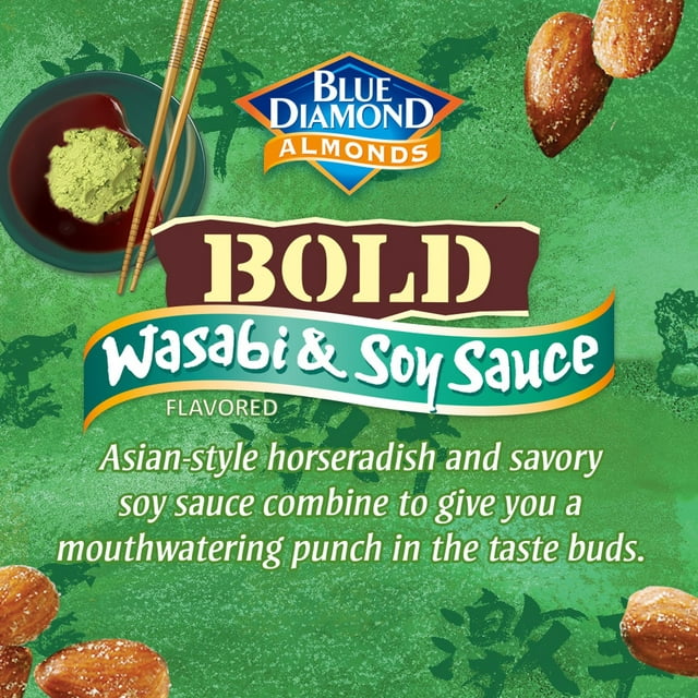 Blue Diamond Bold Wasabi  and Soy Sauce Almonds, 6 oz