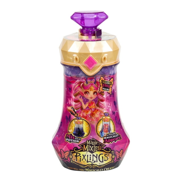 Magic Mixies Pixlings Flitta the Butterfly Pixling 6.5 inch Doll Inside a Potion Bottle, Ages 5+