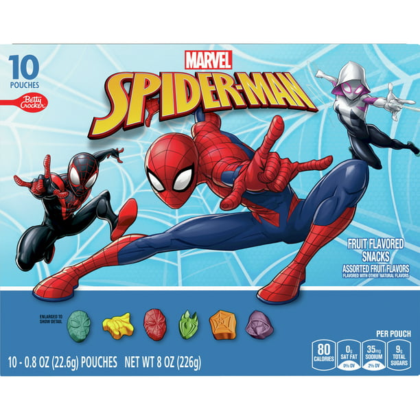 Spiderman Fruit Flavored Snacks, Treat Pouches, Gluten Free, 10 ct