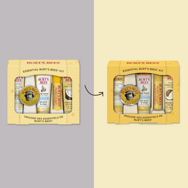 Burt's Bees Essential Gift Set, Cleansing Cream, Hand Salve, Body Lotion, Foot Cream, Lip Balm