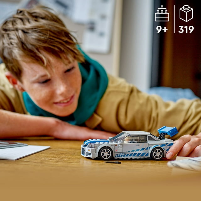 LEGO Speed Champions 2 Fast 2 Furious Nissan Skyline GT-R (R34) 76917 Race Car Toy Model Building Kit, Collectible with Racer Minifigure, 2023 Set for Kids