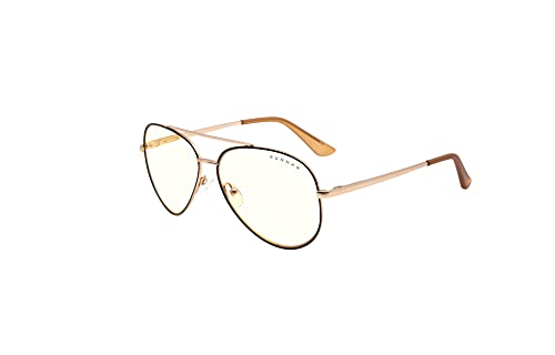 GUNNAR - Gaming Glasses Maverick/Black and Gold 35% Blue Light Protection, 100% UV Light, Anti-Reflective To Protect and Reduce Eye Strain and Dryness - Black / Gold -Not Machine Specific;
