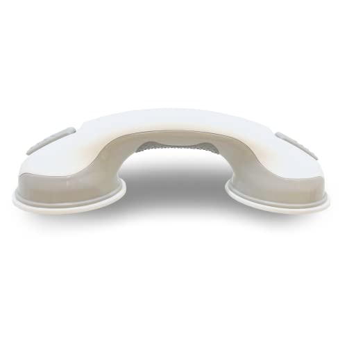 Safe-er-Grip Safe-er-Grip Changing Lifestyles Suction Cup Grab Bars for Bathtubs and Showers; Safety Bathroom Assist Handle, White and Grey, 12 inches